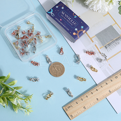 30Pcs 3 Colors Brass Clip-on Earring Findings KK-SC0003-87-1