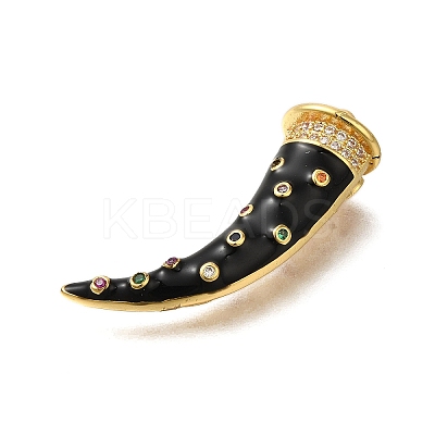 Rack Plating Brass Micro Pave Cubic Zirconia Pendants X-ZIRC-F142-18G-1