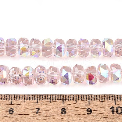 Electroplate Transparent Glass Beads Strands X-EGLA-N022-04A-D14-1