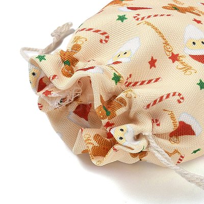 Christmas Theme Cloth Printed Storage Bags ABAG-F010-02B-04-1