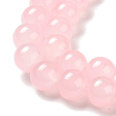 Baking Paint Imitation Jade Glass Round Bead Strands X1-DGLA-Q021-8mm-26-1