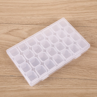 Transparent Plastic 28 Grids Bead Containers CON-PW0001-029-1