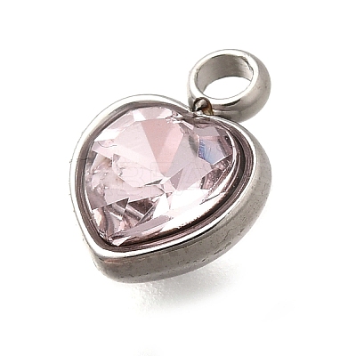 304 Stainless Steel with Rhinestone Pendants STAS-Q346-01P-01-1