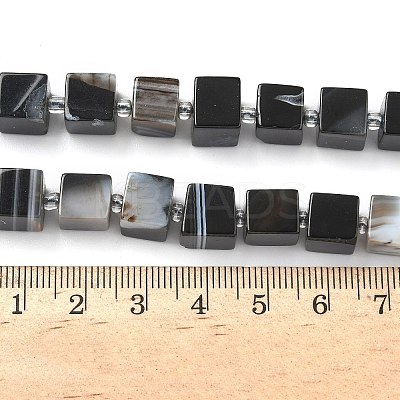 Natural Banded Agate(Dyed & Heated) Beads Strands G-D338-A09-01-1
