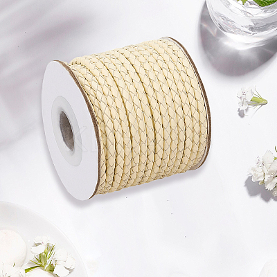 1 Roll Round Braided Cowhide Cords WL-CY0001-01B-1