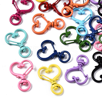 Spray Painted Eco-Friendly Alloy Swivel Snap Hooks Clasps X-PALLOY-T080-17-NR-1