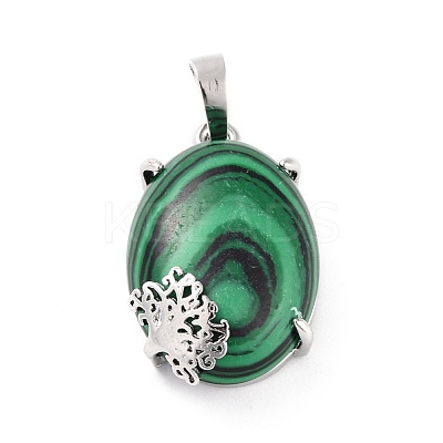 Synthetic Malachite Pendants G-C235-03B-RS-1