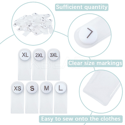 210Pcs 7 Styles Plastic Clothing Size Labels FIND-CY0001-86B-1