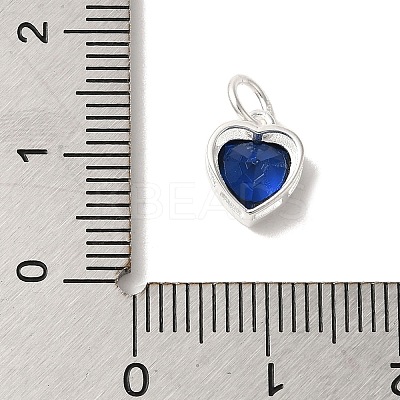 925 Sterling Silver Cubic Zirconia Heart Charms with Jump Rings FIND-U013-10S-07-1