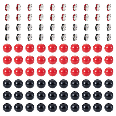 100Pcs 2 Colors Opaque Acrylic Beads MACR-TA0002-52-1