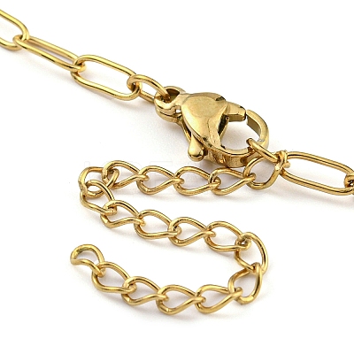 304 Stainless Steel Paperclip Chains Necklace Makings X-AJEW-P119-05G-1