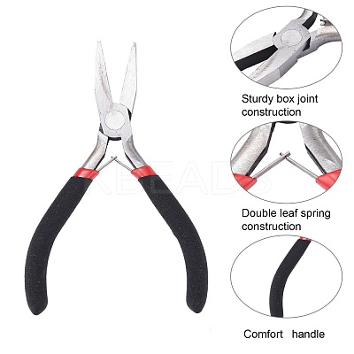 Carbon Steel Flat Nose Pliers for Jewelry Making Supplies P019Y-1
