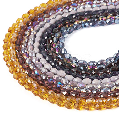 10Strands 10 Colors Transparent Glass Beads Strands EGLA-TA0013-24A-1