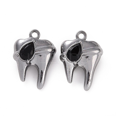 Rack Plating Alloy Glass Pendants FIND-I037-08B-02-1