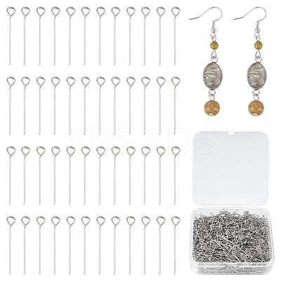 1000Pcs 304 Stainless Steel Eye Pins STAS-UN0058-28P-01-1