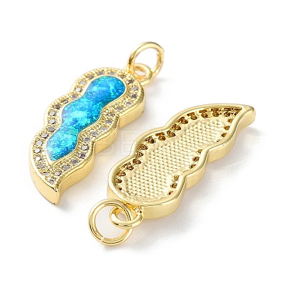 Rack Plating Brass Micro Pave Cubic Zirconia Pendants KK-C041-18G-1
