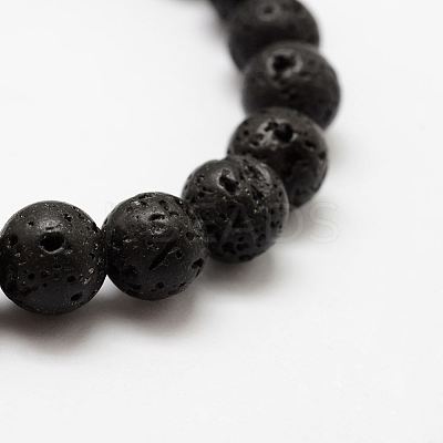 Natural Lava Rock Round Beads Stretch Bracelets BJEW-G550-07-8mm-1