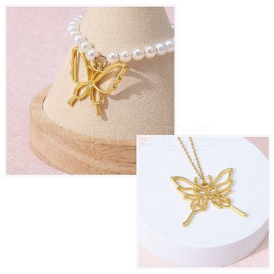5 Styles Butterfly Zinc Alloy Open Back Bezel Pendants FIND-CA0009-52G-1