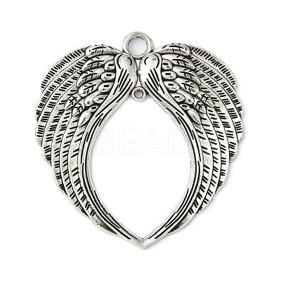 Tibetan Style Alloy Wing Large Pendants TIBEP-S100-AS-RS-1