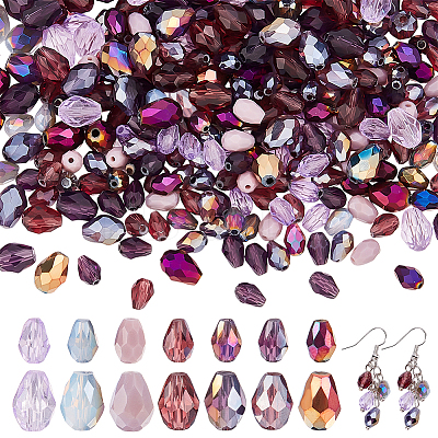 296Pcs 2 Styles Transparent Glass Beads GLAA-AR0001-78B-1