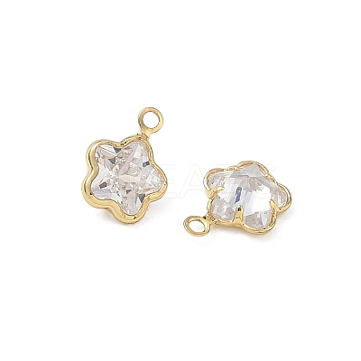 Brass Pave Clear Cubic Zirconia Charms CU-CBAD360-03G-02-1