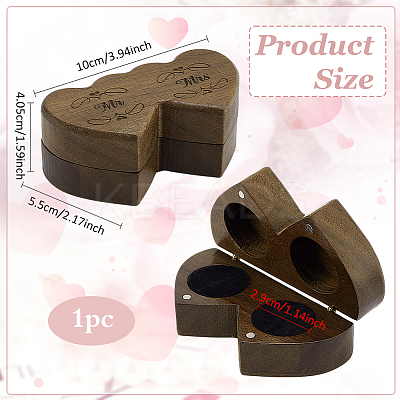 1Pc Valentine's Day Wooden Ring Magnetic Gift Cases CON-PH0003-14-1