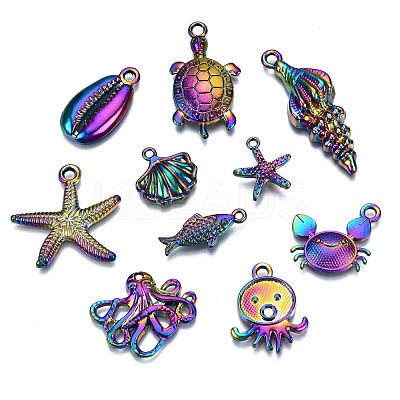 Rainbow Color Alloy Pendants PALLOY-S180-182-NR-1