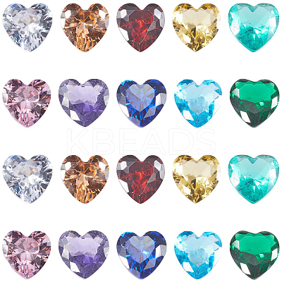50Pcs 10 Colors Cubic Zirconia Pointed Back Cabochons ZIRC-CJ0001-24-1