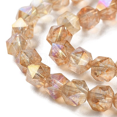 Transparent Electroplate Glass Beads Strands EGLA-F160-01D-1