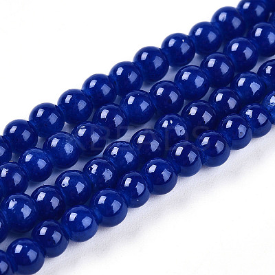 Baking Paint Imitation Jade Glass Round Bead Strands DGLA-Q021-4mm-33-1