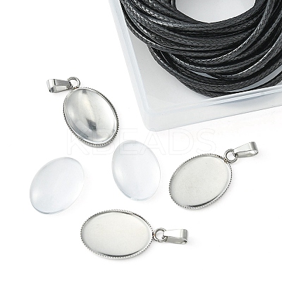 DIY Blank Dome Pendant Necklace Making Kit DIY-YW0006-50-1
