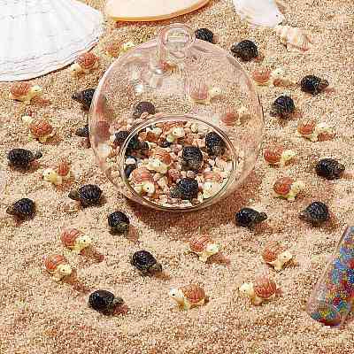50Pcs 2 Colors Miniature Resin Mini Tortoise Display Decorations AJEW-CP0005-47-1
