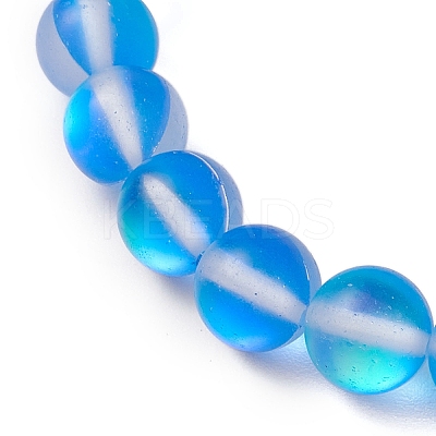 Synthetic Moonstone Beads Stretch Bracelets for Women Men BJEW-JB11376-1