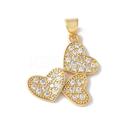 Brass Micro Pave Cubic Zirconia Pendants KK-A252-33G-02-1