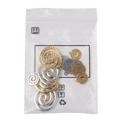 12Pcs 6 Styles 304 Stainless Steel Charms STAS-FS0001-97-1