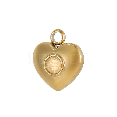 304 Stainless Steel Pendant Cabochon Settings STAS-OY009-10G-1
