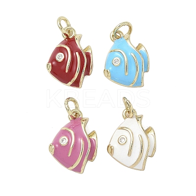 Brass Enamel Pendants KK-K368-12G-1