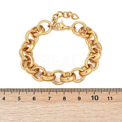 304 Stainless Steel Rolo Chain Bracelets for Women BJEW-C104-01E-G-1