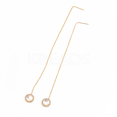 Brass Micro Pave Clear Cubic Zirconia Ear Threads KK-S356-264-NF-1