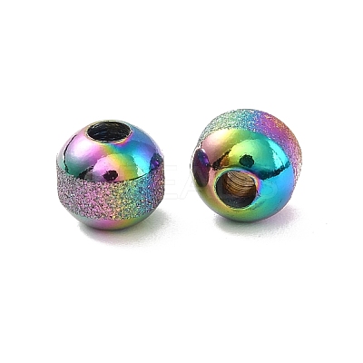 Rainbow Color Ion Plating(IP) Textured 304 Stainless Steel Beads STAS-P306-01B-MC-1