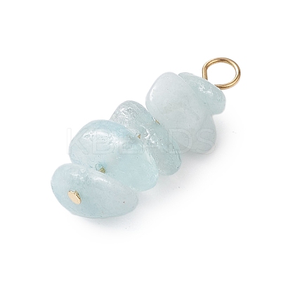10Pcs 5 Colors 12 Constellation Natural Aquamarine & Citrine & Rose Quartz & Tiger Eye & Dyed Blue Tiger Eye Pendants PALLOY-JF02839-08-1