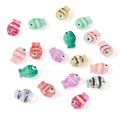 18Pcs 9 Colors Glass Beads LAMP-TA0001-83-1