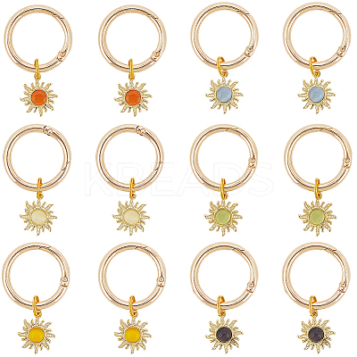 12Pcs 6 Colors Alloy Cat Eye Shoe Charms HJEW-CP00016-1