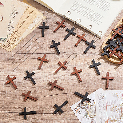 100Pcs 2 Styles Dyed Wood Pendants FIND-BM0001-13-1