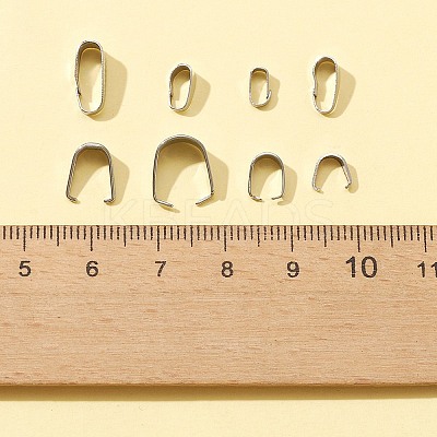 220Pcs 8 Style 304 Stainless Steel Snap on Bails STAS-FS0001-26-1
