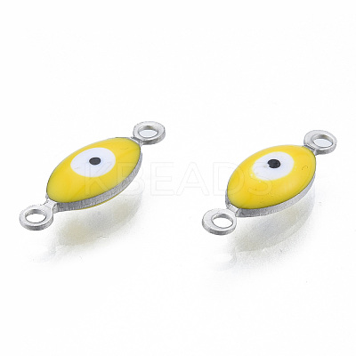 304 Stainless Steel Enamel Connector Charms STAS-N092-179H-1