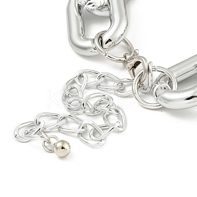 Chunky CCB Plastic Curb/Cable Chain Necklaces for Women NJEW-K261-01A-P-1-1