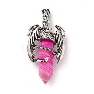 Natural & Synthetic Mixed Gemstone Pointed Pendants G-B042-04P-1