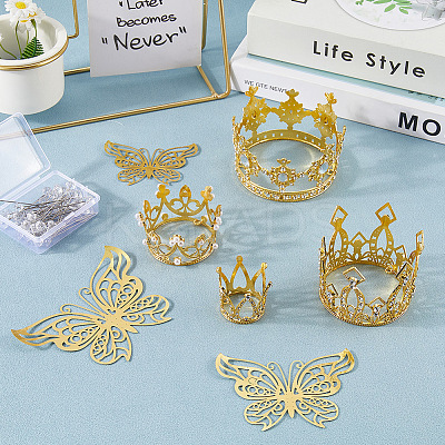 Crown Zinc Alloy Cake Decoration AJEW-CP0008-85S-1