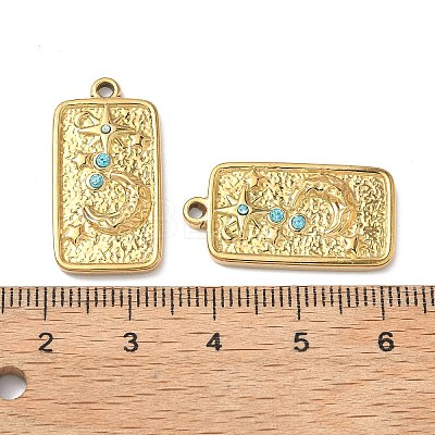 304 Stainless Steel Rhinestone Pendants STAS-L308-02A-G-1